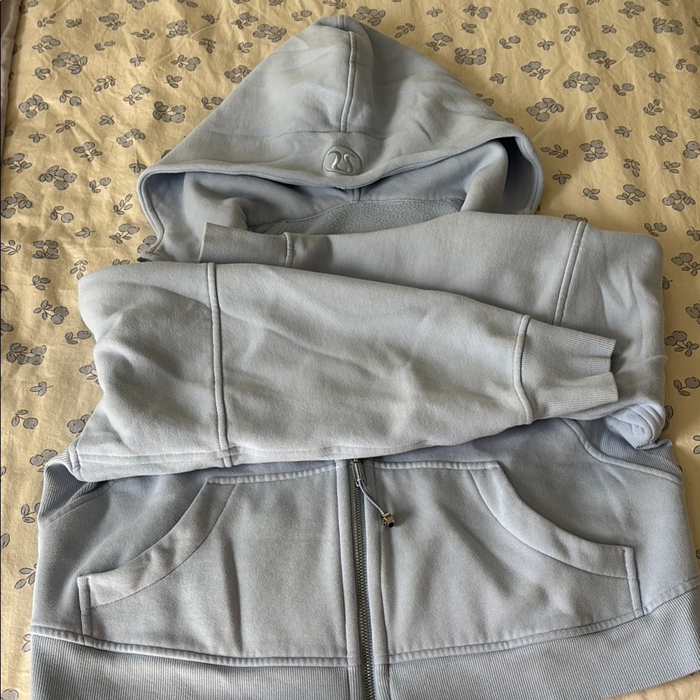 Lululemon Light Blue full zip Scuba